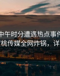 网红在中午时分遭遇热点事件热议不止，蜜桃传媒全网炸锅，详情探秘