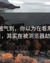 我真的被气到，你以为在看黑料网今日，其实在被浏览器劫持