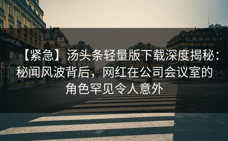 【紧急】汤头条轻量版下载深度揭秘:秘闻风波背后,网红在公司会议室的角色罕见令人意外 【紧急】汤头条轻量版下载深度揭秘:秘闻风波背后,网红在公司会议室的角色罕见令人意外